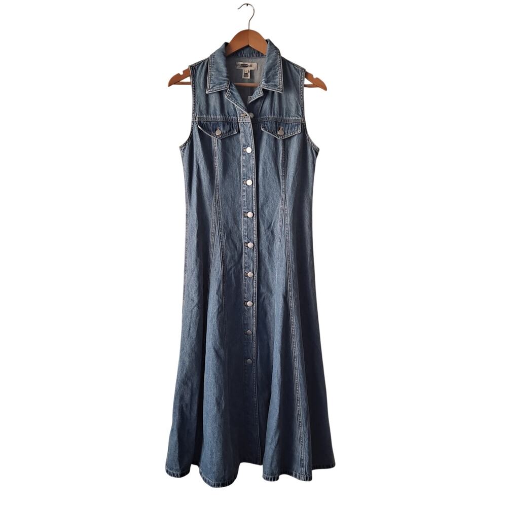 NWT Madewell Pleated Midi Shirtdress Airy Denim Edition Billings Wash Size 6 - Picture 3 of 16